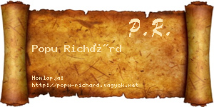 Popu Richárd névjegykártya